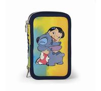 TheCartoonWorld ASTUCCIO SCUOLA 3 ZIP con 45 pezzi - STITCH + PORTACHIAVE