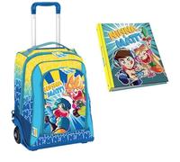 TheCartoonWorld Zaino Trolley Duo Scuola, Ninna e Matti con Raccoglitore ad anelli (Giallo)