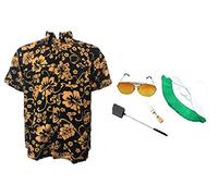 thecostumebase Fear & Loathing Las Vegas Camicia Cappello Occhiali Arancioni Porta Sigarette Swatter Duke (S)