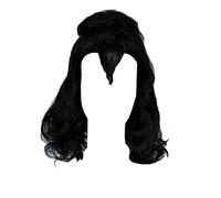 thecostumebase Parrucca nera da uomo Gene Simmons Kiss Curl Halloween JR004