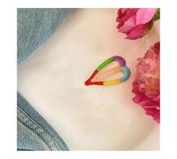 THEDAYBABY Set di 5 fermagli per capelli rotti per ragazze con frangia laterali che non danneggiano i capelli, forcine per capelli color caramella per bambini, fermagli a fiore carini (cuore pesca 4,8