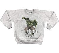 thedifferent Felpa Girocollo Felpata Unisex Bambino Bambina Ho Il Pollice Verde Hulk - Grigio