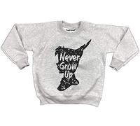 thedifferent Felpa Girocollo Felpata Unisex Bambino Bambina Non Crescere Mai Peter Pan - Grigio