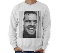 thedifferent Felpa Leggera Uomo Shining Film Jack Nicholson Spacca Porta - Grigio