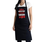 thedifferent Grembiule da Cucina grafica Simpatica scritta - Sposa Qualcuno che Sappia Cucinare l'Amore passa la Fame No - Idea Regalo per Cuoca, Mamma, Nonna - Pettorina - Taglia Unica Nero