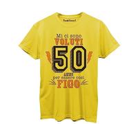 Thedifferent T-Shirt Maglietta Uomo con Grafica Compleanno - 50 Cinquanta Anni per Essere Cosi Figo - Idea Regalo papà Zio Figlio Amico Nonno