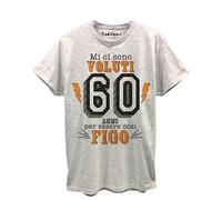 thedifferent T-Shirt Maglietta Uomo con Grafica Compleanno - 60 sessanta Anni per Essere Cosi Figo - Idea Regalo Festa papà Zio Figlio Amico Nonno