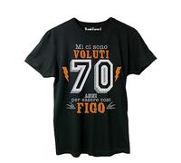 thedifferent T-Shirt Maglietta Uomo con Grafica Compleanno - 70 Settanta Anni per Essere Cosi Figo - Idea Regalo Festa papà Zio Figlio Amico Nonno