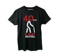thedifferent T-Shirt Maglietta Uomo con Simpatica Divertente Grafica Compleanno - 40 Quaranta Anni E Non Sentirli - Idea Regalo papà Zio Figlio Amico Nonno