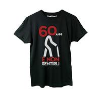 thedifferent T-Shirt Maglietta Uomo con Simpatica Divertente Grafica Compleanno - 60 Sessanta Anni E Non Sentirli - Idea Regalo papà Zio Figlio Amico Nonno