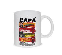 thedifferent Tazza Colazione Latte thè Mug Relax con frase - Papà tu sei forte come i supereroi eroe - idea regalo festa del papà padre nonno compleanno natale