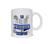 thedifferent Tazza Colazione Latte thè Mug Relax con grafica - La miglior Poliziotta di sempre - idea regalo Compleanno Natale Amica Mamma Nonna Sorella Zia