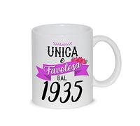 thedifferent Tazza Colazione Latte thè Mug Relax con grafica - Unica e favolosa dal 1935 anno di nascita - idea regalo Compleanno Natale Mamma Amica Sorella Nonna Zia