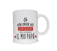 thedifferent Tazza Mug Chi Non Crede nei Super Eroi Non Conosce Il Mio papà Thè/Latte - Idea Regalo