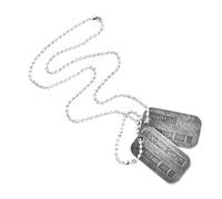 TheDogTagCo - Targhette militari Wolverine Logan - Set di 2 targhette in lega di metallo, catene in acciaio inox e silenziatori inclusi