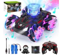 Thedttoy Auto RC con proiezione, telecomando, giocattoli per bambini, auto RC con rotazione a 360°, con musica, luci e spray, regalo di compleanno per ragazzi e ragazze, età 3, 4, 5 anni (rosso)