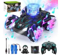 Thedttoy Auto RC con proiezione, telecomando, giocattoli per bambini, auto RC con rotazione a 360°, con musica, luci e spray, regalo di compleanno per ragazzi e ragazze dai 3 ai 5 anni (verde)