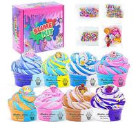 Thedttoy Fluffy Slime Set per Bambini, 8 Confezioni di Burro Slime Kit Fai da Te, Poopsie Slime Slime Muco Fai da Te Set Scented Slime Putty Giocattoli Festa Favor Regalo per Ragazzi Ragazze