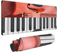 TheEcoWay Tasti del pianoforte nel violino, tappetino per mouse, tappetino da scrivania, tastiera per computer, tappetino per mouse con base in gomma antiscivolo 30X80 cm