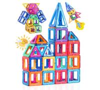 Theefun Costruzioni Magnetiche 60 Pezzi Costruzioni Magnetiche per Bambini 3 4 5 6 7 Anni Giochi Bambini Giocattoli Creatività Montessori Giocattolo per Bambini Regali di Compleanno