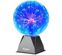 Theefun Sfera al Plasma 8 Pollici, Lampada al Plasma Magica Touch e Sound, Plasma Ball Interattivo Educativo di Fisica, Lampada Plasma Decorativa per Feste e Regalo di Compleanno (Bleu)