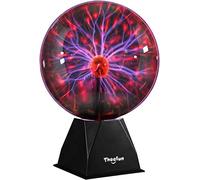 Theefun Sfera al Plasma da 8 Pollici Lampada al Plasma Magica Lampada Plasma Sensibile al Tocco e al Suono Luce Novità Luci Notturne per Decorazione/Bambini/Camera da Letto, Rosso