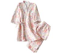 thefancypumpkin Kimono Giapponese da Donna Pigiama Camicia da Notte Taglia L-A03