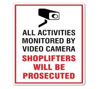 Theft Deterrent Retail Warning Metal Tin Sign 12x8 Inch