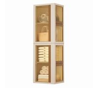 THEGA Armadio Portatile Con Ante, Organizer Per Riporre Vestiti Impilabile, Armadio Modulare Salvaspazio Per Vestiti, Scarpe E Giocattoli(300l-4 Grids)