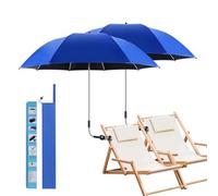 THEGA Confezione da 2 Ombrelloni per Sedia con Morsetto Universale - Ombrellone Orientabile A 360° con Protezione UPF50+ per Sedie da Spiaggia, da Patio, A Rotelle, da Campeggio E Golf Cart(Blue)