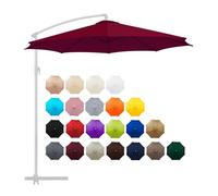 THEGA Copertura di Ricambio per Ombrellone, Tessuto di Ricambio per Ombrellone da Giardino 2 M-3,5 M, Telo di Ricambio per Ombrellone A 6/8 Bracci, Impermeabile UV50+(Burgundy,8 Ribs-2.7m(8.8ft))