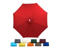 THEGA Copertura di Ricambio per Ombrellone, Tettuccio di Ricambio per Ombrellone da 300/270/200 Cm, Copertura in Tessuto A 6/8 Braccia, Impermeabile UV50+(Red,6 ribs-3m(9.8ft))