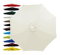 THEGA Copertura per Ombrellone A 6/8 Stecche, Telo di Ricambio per Ombrellone da Esterno da 6.5, 9 E 10 Piedi, Tessuto Protettivo UV di Ricambio, Solo Telo(White,9FT(6-Ribs))