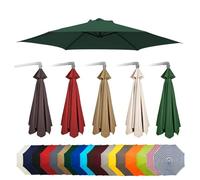 THEGA Copertura per Ombrellone, Copertura di Ricambio per Ombrellone con Stecche da 6/8, Resistente Ai Raggi UV E all'Acqua, per Patio, Spiaggia, Piscina(Dark Green,8 ribs-3m(9.8ft))