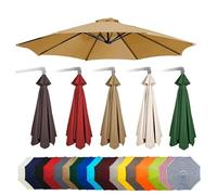 THEGA Copertura per Ombrellone, Copertura di Ricambio per Ombrellone con Stecche da 6/8, Resistente Ai Raggi UV E all'Acqua, per Patio, Spiaggia, Piscina(Khaki,6 ribs-2m(6.5ft))