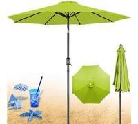 THEGA Ombrellone da Giardino 2,7/3 M, Tettuccio di Ricambio per Ombrellone con Inclinazione A Pulsante E Manovella, Stecche Robuste, Impermeabile e Resistente ai Raggi UV(Grass Green,10FT(8-Ribs))