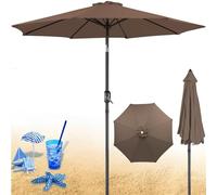 THEGA Ombrellone da Giardino 2,7/3 M, Tettuccio di Ricambio per Ombrellone con Inclinazione A Pulsante E Manovella, Stecche Robuste, Impermeabile e Resistente ai Raggi UV(Deep Top,6.5FT(6-Ribs))