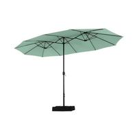 THEGA Ombrellone da Giardino 2,7×4,5 M per Protezione Solare con Base Inclusa E Manovella, Esterno Impermeabile per Patio, Telo di Ricambio(Mint Green)