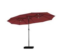 THEGA Ombrellone da Giardino 2,7×4,5 M per Protezione Solare con Base Inclusa E Manovella, Ombrellone da Esterno Impermeabile per Patio, Telo di Ricambio per Ombrellone A Sbalzo(Dark Red)