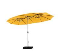 THEGA Ombrellone da Giardino 2,7×4,5 M per Protezione Solare con Base Inclusa E Manovella, Ombrellone da Esterno Impermeabile per Patio, Telo di Ricambio per Ombrellone A Sbalzo(Gold Yellow)