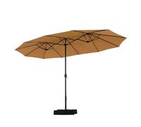 THEGA Ombrellone da Giardino 2,7×4,5 M per Protezione Solare con Base Inclusa E Manovella, Ombrellone da Esterno Impermeabile per Patio, Telo di Ricambio per Ombrellone A Sbalzo(Brown)