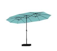 THEGA Ombrellone da Giardino 2,7×4,5 M per Protezione Solare con Base Inclusa E Manovella, Ombrellone da Esterno Impermeabile per Patio, Telo di Ricambio per Ombrellone A Sbalzo(Navy Blue)