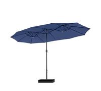 THEGA Ombrellone da Giardino 2,7×4,5 M per Protezione Solare con Base Inclusa E Manovella, Ombrellone da Esterno Impermeabile per Patio, Telo di Ricambio per Ombrellone A Sbalzo(Turquoise)