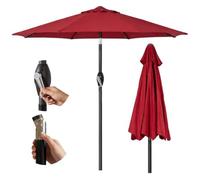 THEGA Ombrellone da Giardino da 2 M - Impermeabile, con Protezione UV, Facile da Aprire E Chiudere Grazie alla Manovella E alla Funzione di Inclinazione - Ideale per Esterni E Spiaggia(Red)