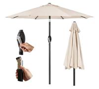 THEGA Ombrellone da Giardino da 2 M - Impermeabile, con Protezione UV, Facile da Aprire E Chiudere Grazie alla Manovella E alla Funzione di Inclinazione - Ideale per Esterni E Spiaggia(Khaki)