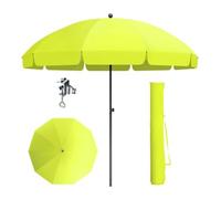 THEGA Ombrellone Da Giardino Portatile Inclinabile, Ombrellone Con Copertura E Morsetto, Ombrellone Da Patio Regolabile In Altezza, Parasole Rotondo Con Protezione UV50+ Per Balcone/spiaggia(Green)