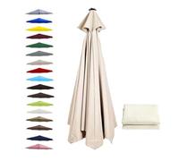 THEGA Telo di Ricambio per Ombrellone, 2,0 M, 2,50 M, 2,70 M, 3,0 M, Telo di Ricambio per Ombrellone da Spiaggia con 6/8 Bracci, Protezione UV 30+(White,2.30m/7.5FT-8Ribs)