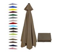 THEGA Telo di Ricambio per Ombrellone, 2,0 M, 2,50 M, 2,70 M, 3,0 M, Telo di Ricambio per Ombrellone da Spiaggia con 6/8 Bracci, Protezione UV 30+(Dark Top,3.0m/10FT-8Ribs)