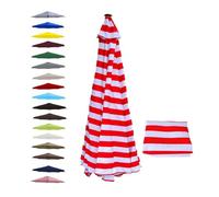 THEGA Telo di Ricambio per Ombrellone, 2,0 M, 2,50 M, 2,70 M, 3,0 M, Telo di Ricambio per Ombrellone da Spiaggia con 6/8 Bracci, Protezione UV 30+(Red Bar,2.0m/6.5FT-6Ribs)