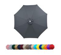THEGA Tessuto di Ricambio per Ombrellone, per Ombrellone da Giardino A 6/8 Bracci, per Ombrellone da 2 M A 3,5 M, Telo di Ricambio UV50+ per Patio(Gris,3.0m/10FT-8Ribs)